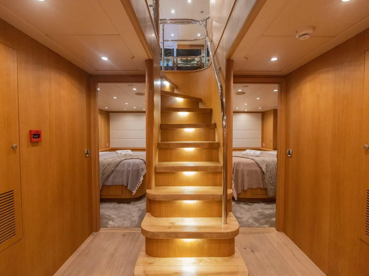 a ladder in a room aboard BANDIDO I Yacht for Sale