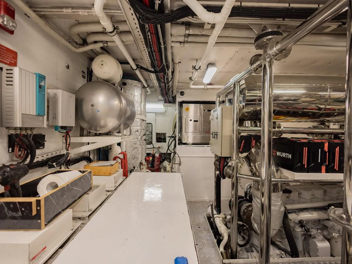 a large factory with large machinery aboard BANDIDO I Yacht for Sale