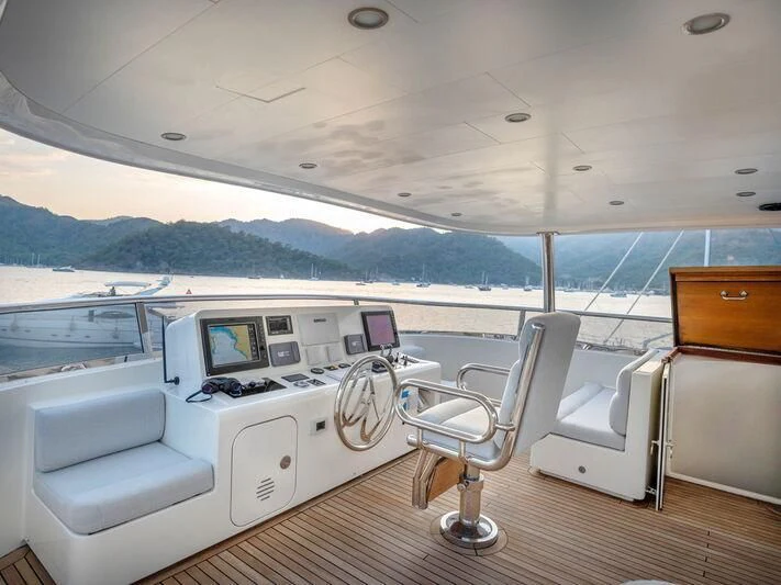 a white car on a boat aboard BANDIDO I Yacht for Sale