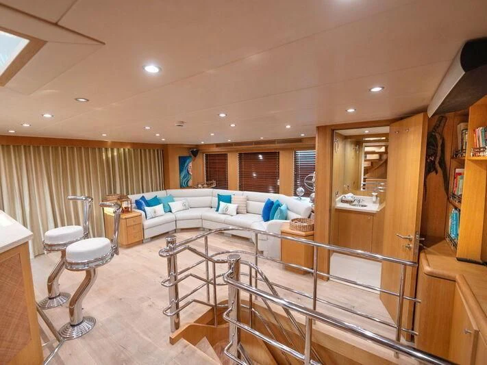a bedroom with a bunk bed aboard BANDIDO I Yacht for Sale