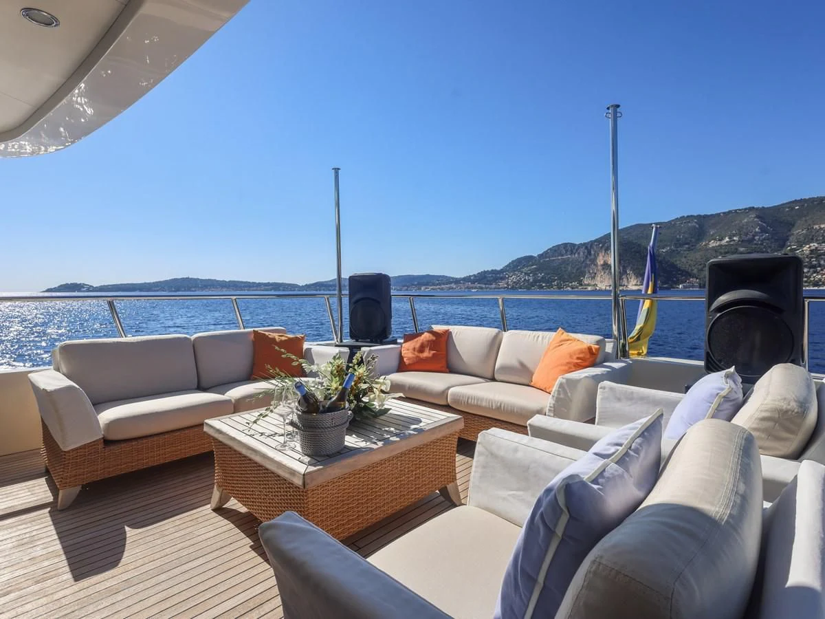 a large boat on the water aboard BANDIDO I Yacht for Sale