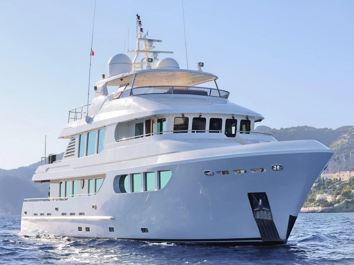 a large white boat aboard BANDIDO I Yacht for Sale