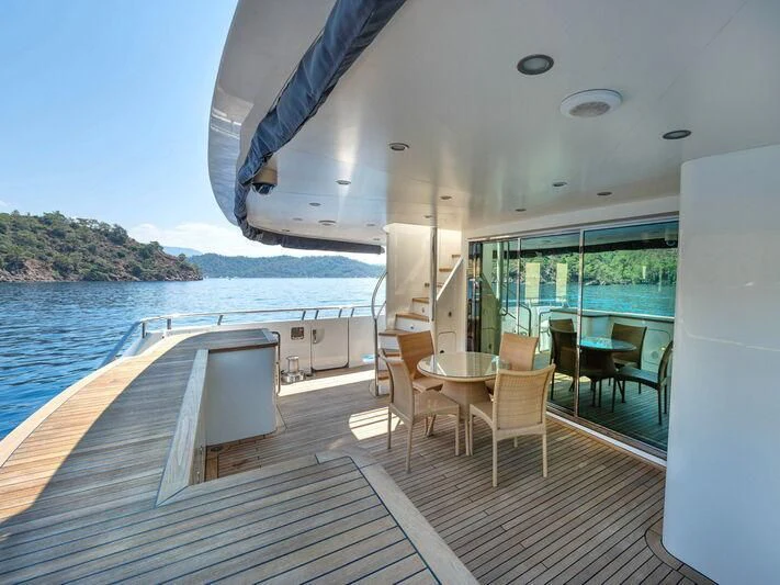 a boat on a deck aboard BANDIDO I Yacht for Sale