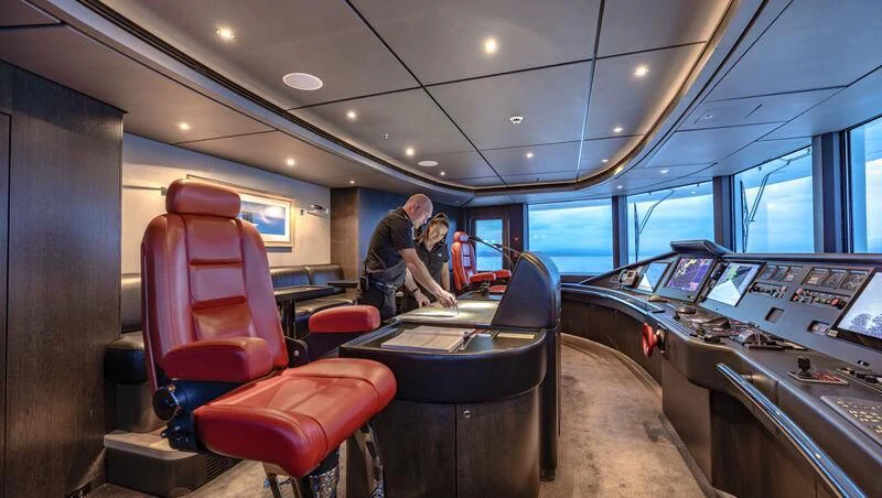 inside of a vehicle with people sitting in the back aboard FELIX Yacht for Sale