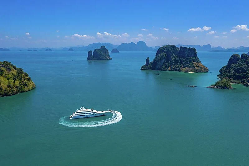 a boat in the water aboard FELIX Yacht for Sale