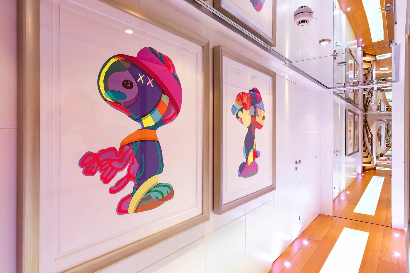 a painting on a wall aboard FELIX Yacht for Sale