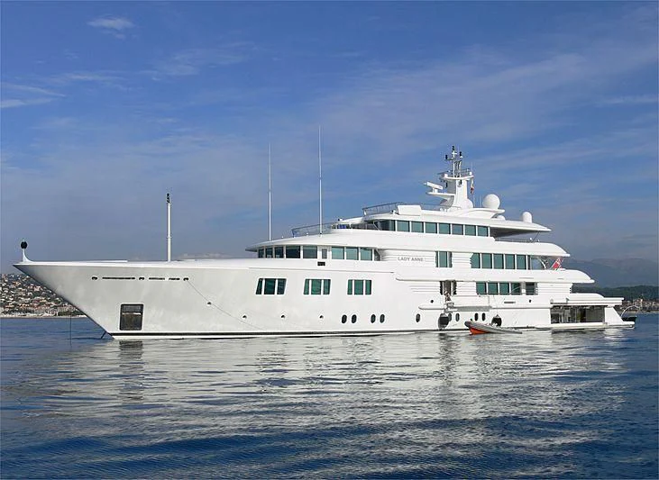 a large white ship aboard FELIX Yacht for Sale