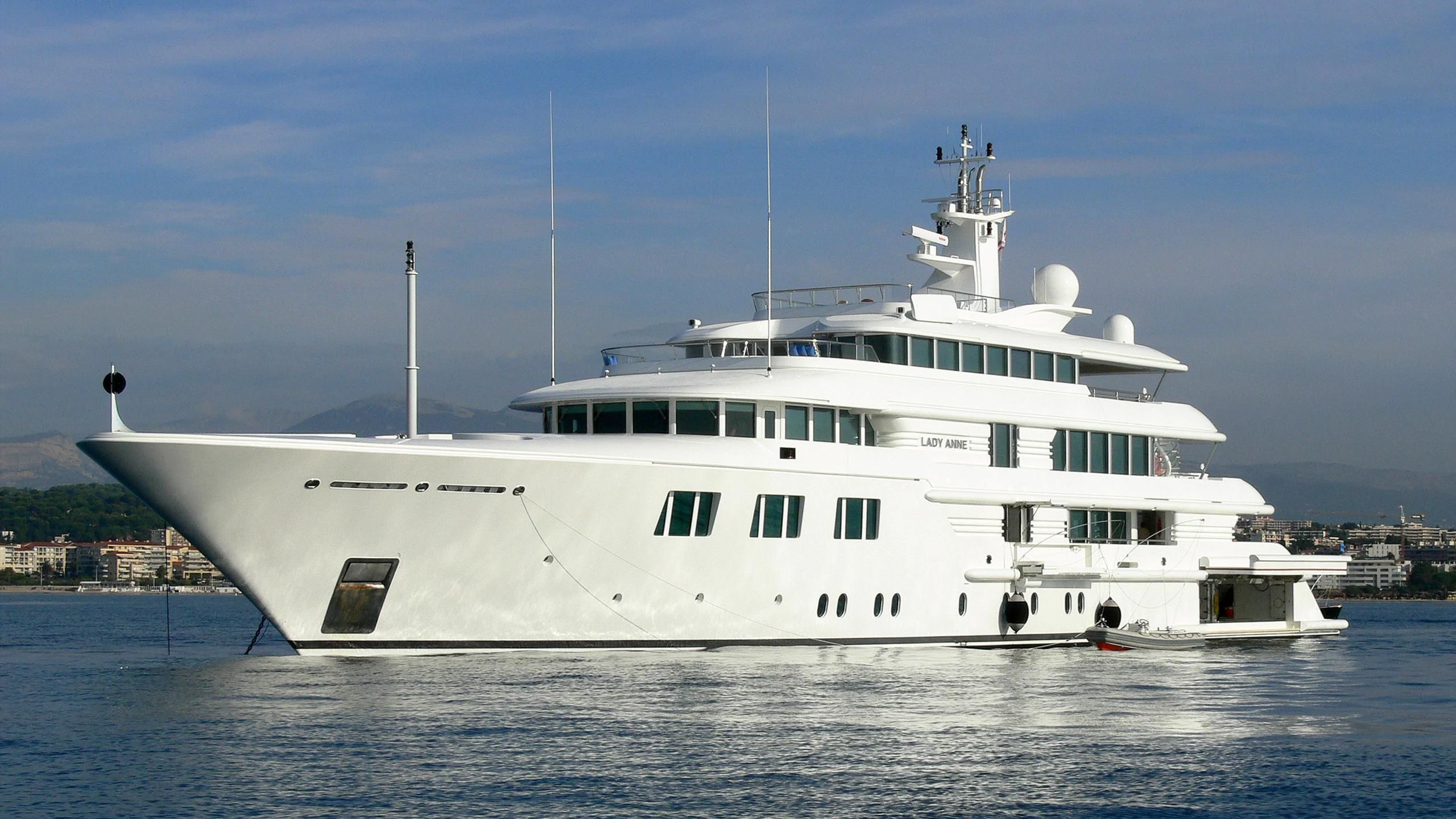 a large white yacht aboard FELIX Yacht for Sale