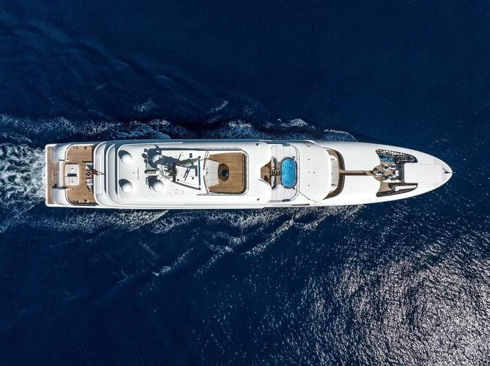 a space ship in space aboard FELIX Yacht for Sale