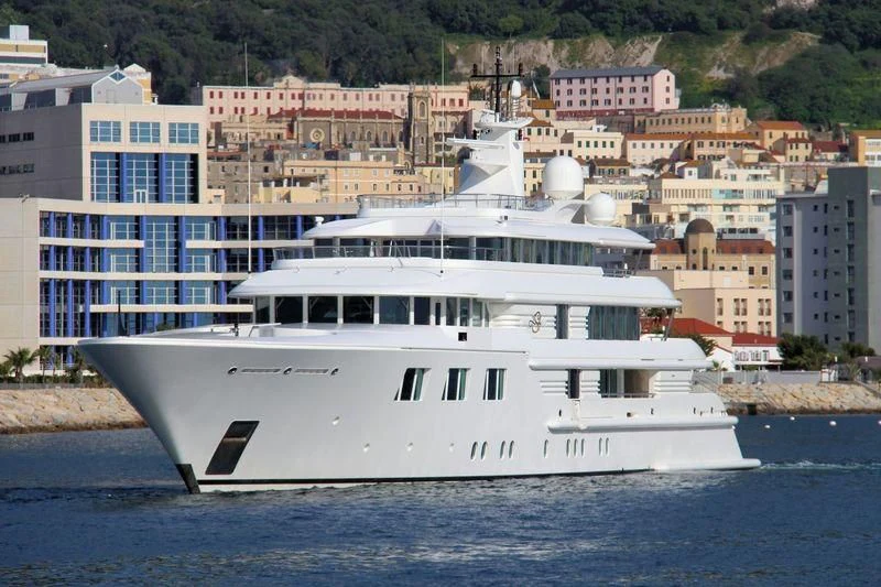 a white yacht in the water aboard FELIX Yacht for Sale