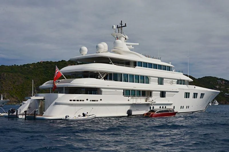 a large white ship aboard FELIX Yacht for Sale