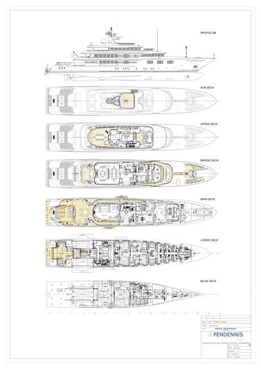 diagram, engineering drawing aboard FELIX Yacht for Sale