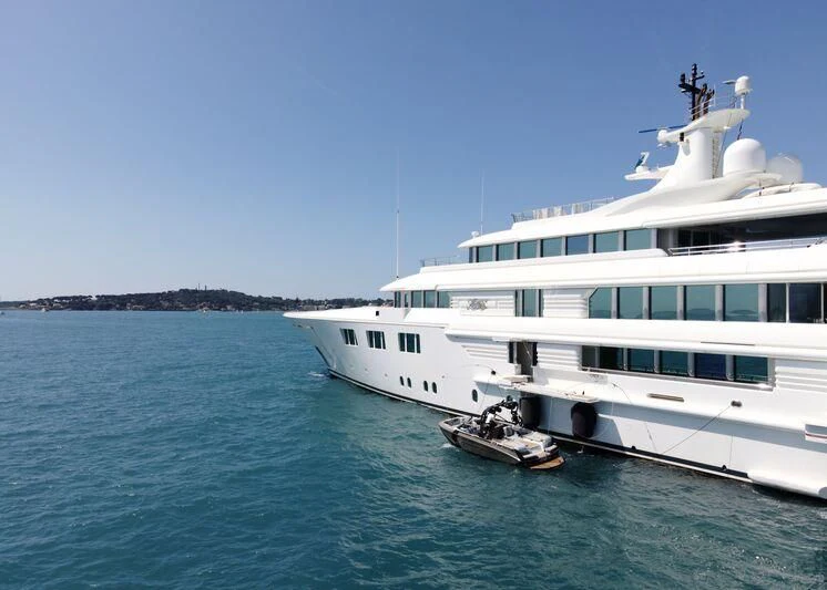 a boat and a boat in the water aboard FELIX Yacht for Sale
