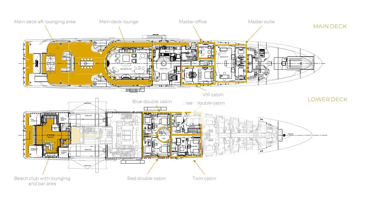 diagram, engineering drawing aboard FELIX Yacht for Sale