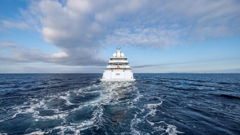 a ship in the water aboard FELIX Yacht for Sale