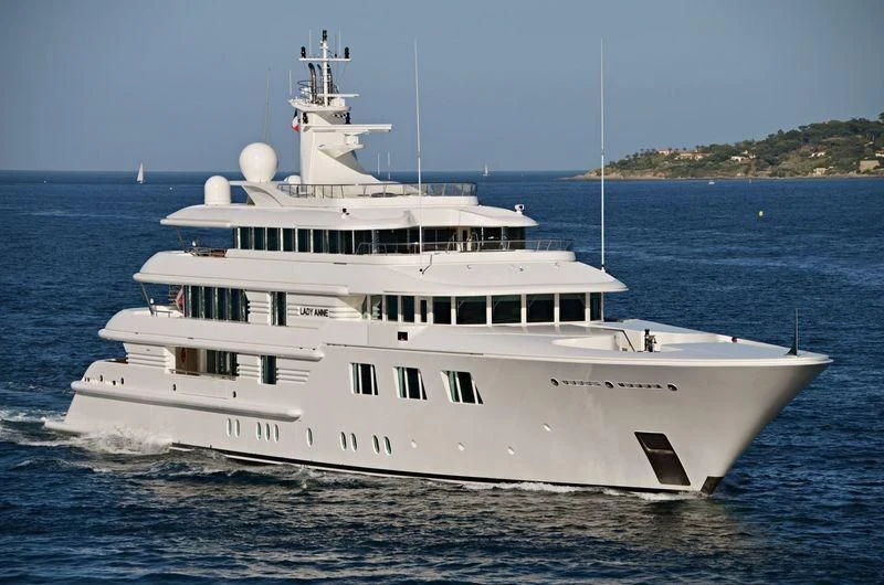 a large white yacht aboard FELIX Yacht for Sale