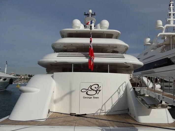 a large white ship aboard FELIX Yacht for Sale