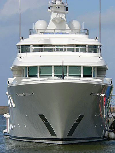 a large white boat aboard FELIX Yacht for Sale