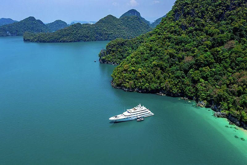 a boat on the water aboard FELIX Yacht for Sale