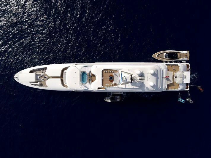 a white and silver gun aboard FELIX Yacht for Sale