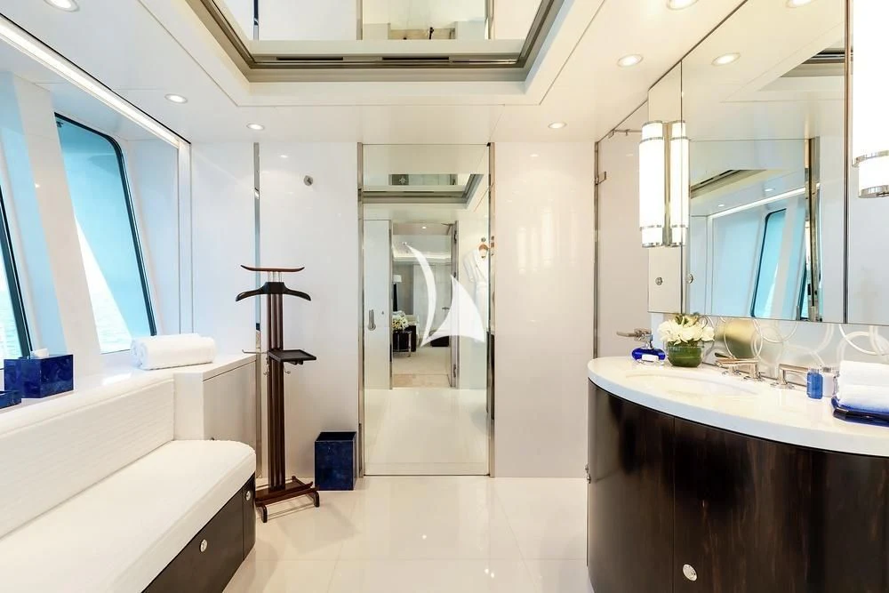 a bathroom with a ladder aboard FELIX Yacht for Sale