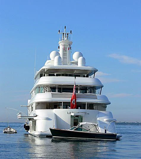 a large white ship aboard FELIX Yacht for Sale