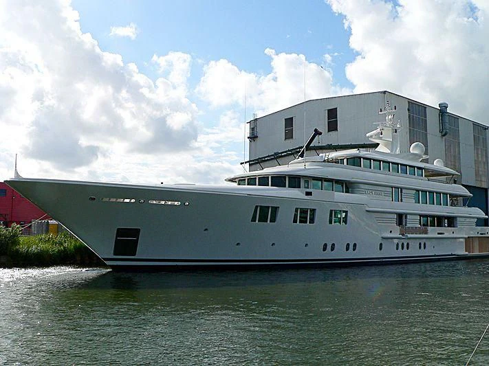 a large white ship aboard FELIX Yacht for Sale
