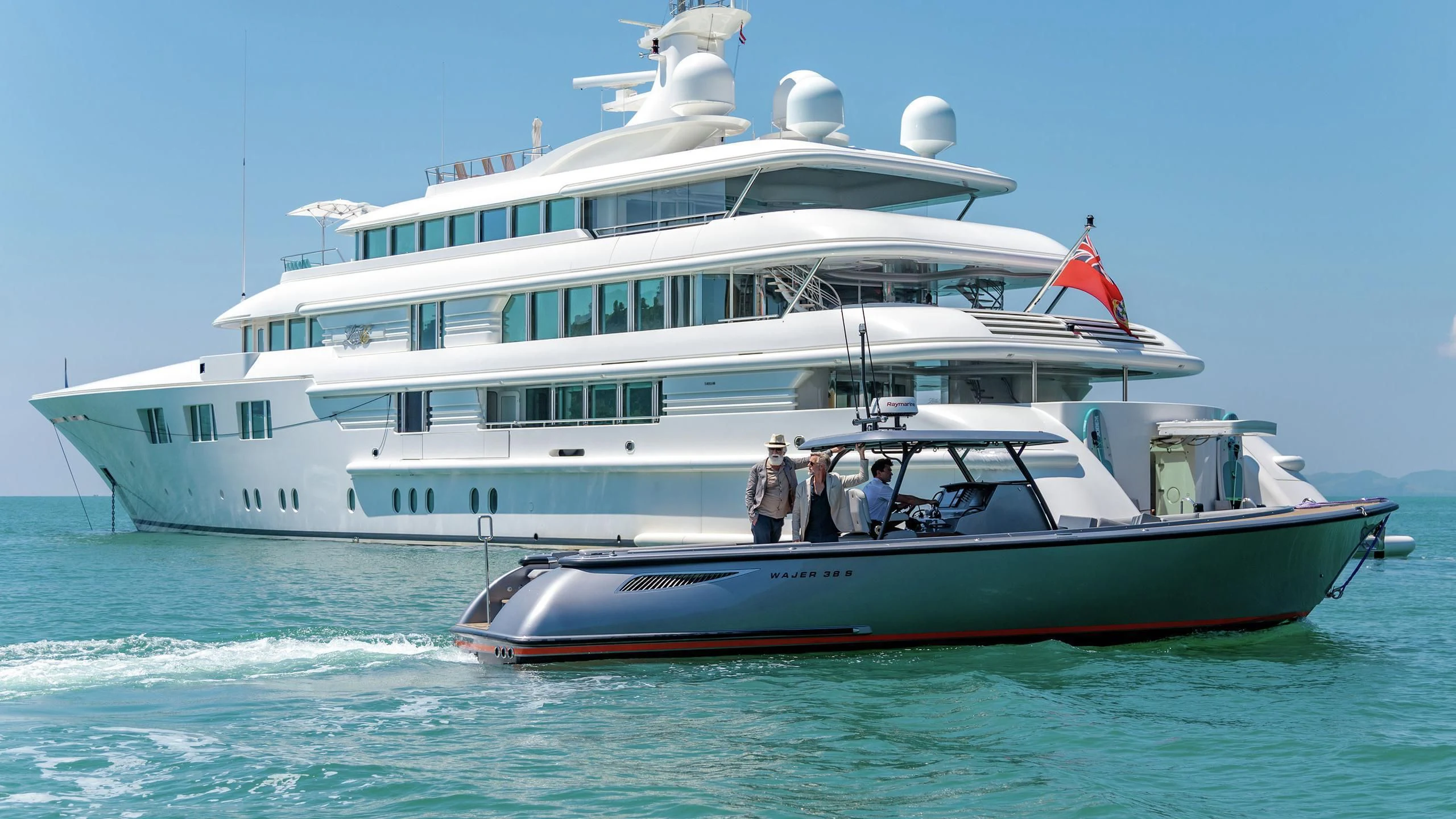 a boat with people on it aboard FELIX Yacht for Sale