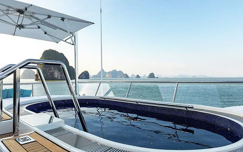 a boat on the water aboard FELIX Yacht for Sale