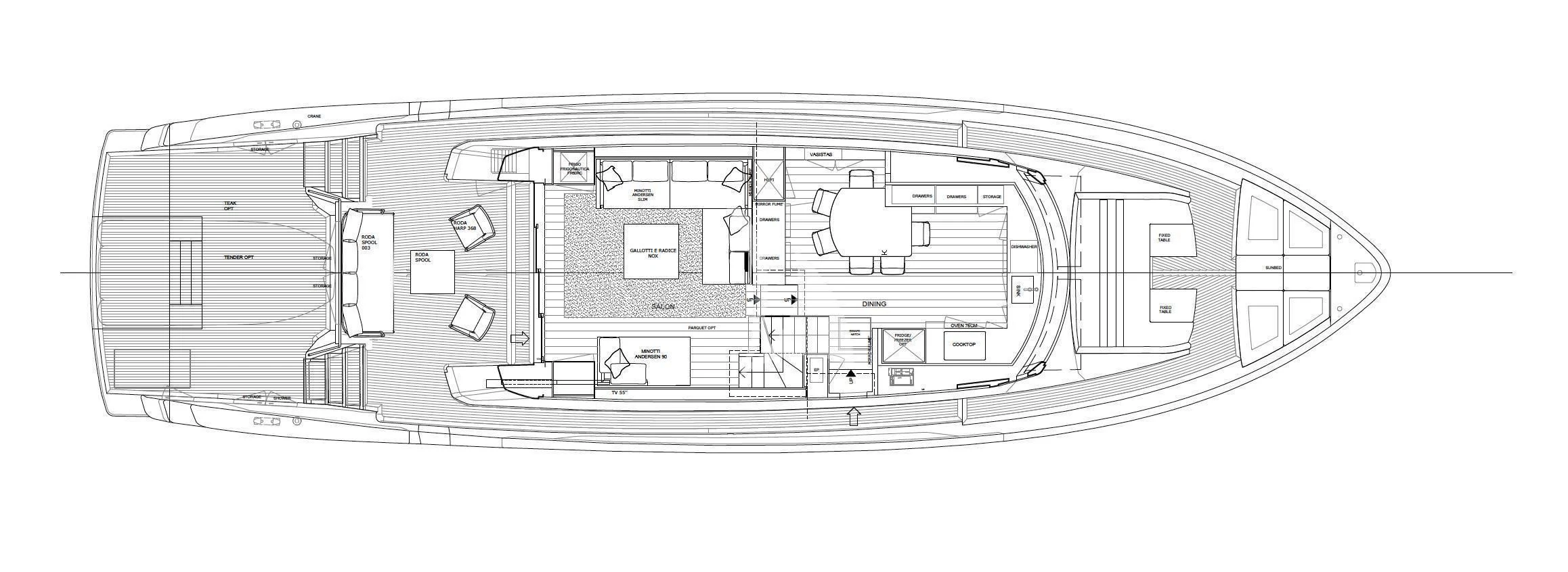 diagram, engineering drawing aboard ZILVAR IV Yacht for Sale