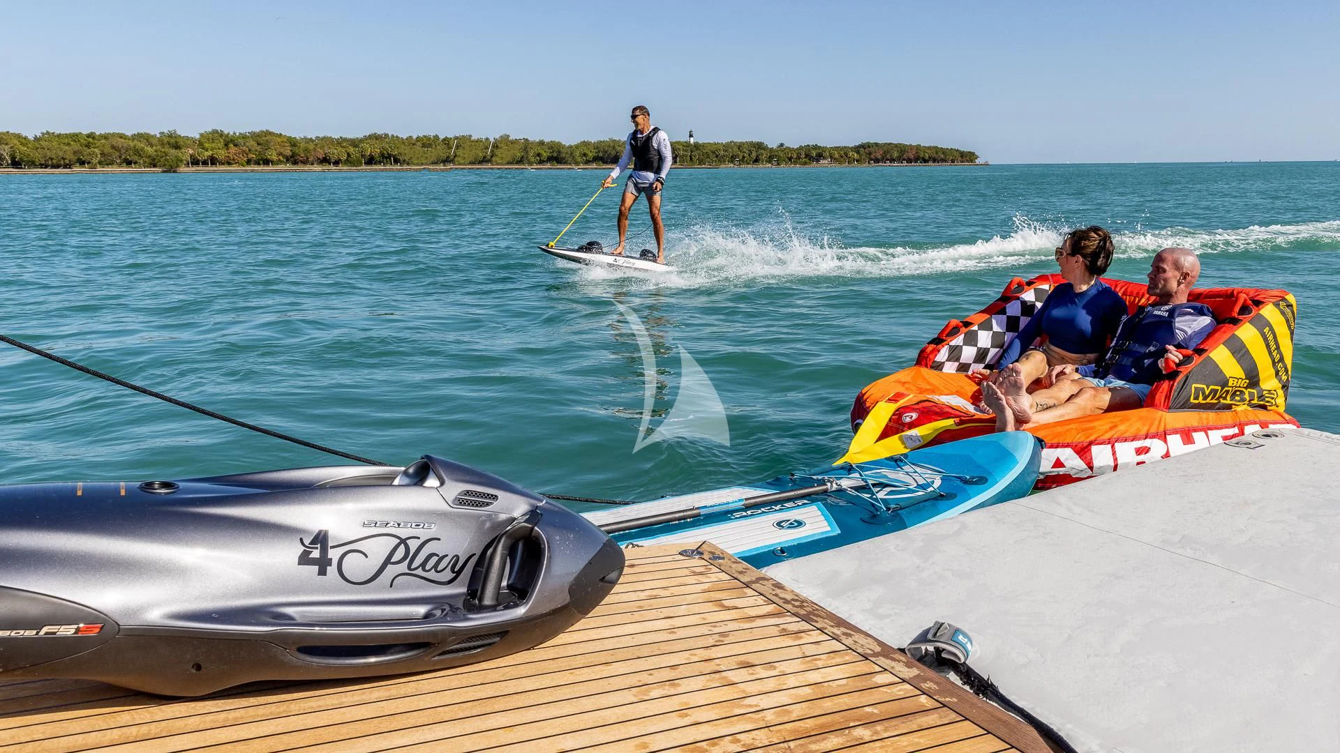 a group of people on a boat aboard CAPTAIN MORGAN II Yacht for Sale