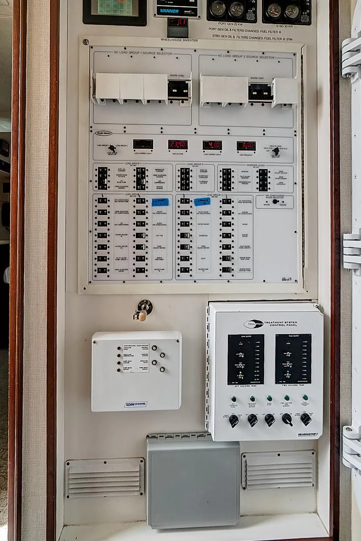 a white machine with buttons aboard LADY B Yacht for Sale