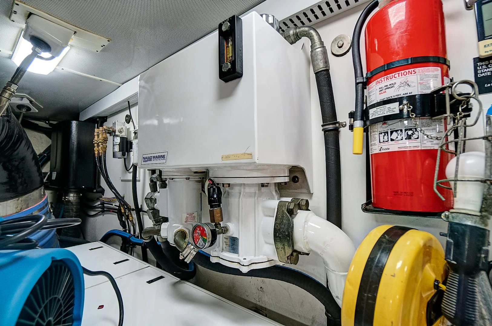 a machine with a large piece of equipment on it aboard LADY B Yacht for Sale