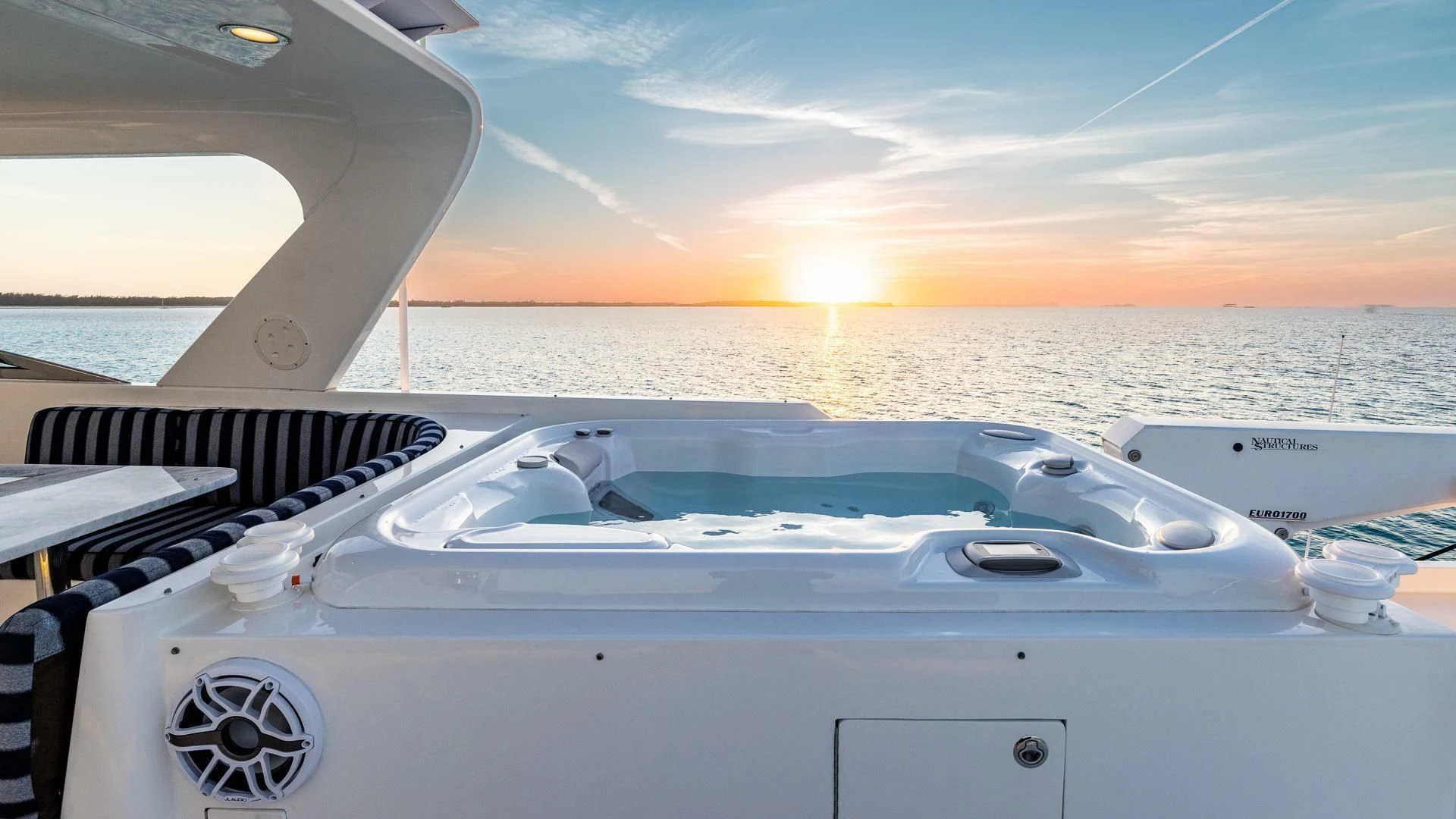 the front of a boat on a body of water aboard LADY B Yacht for Sale
