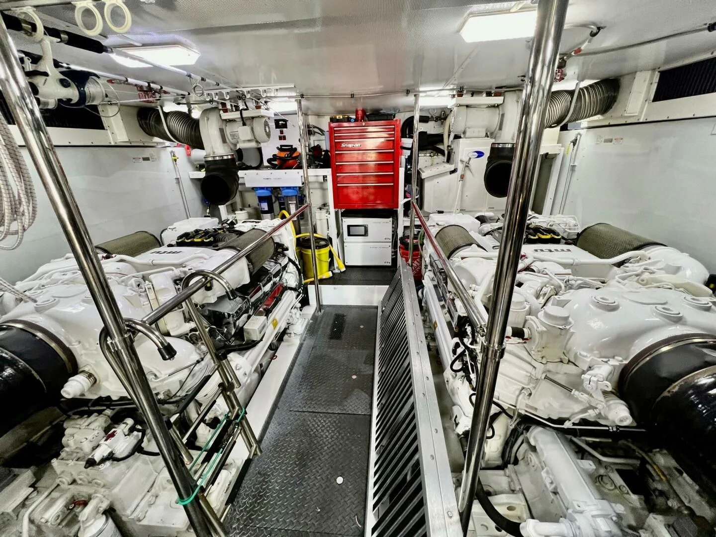 a room with machinery aboard LADY B Yacht for Sale