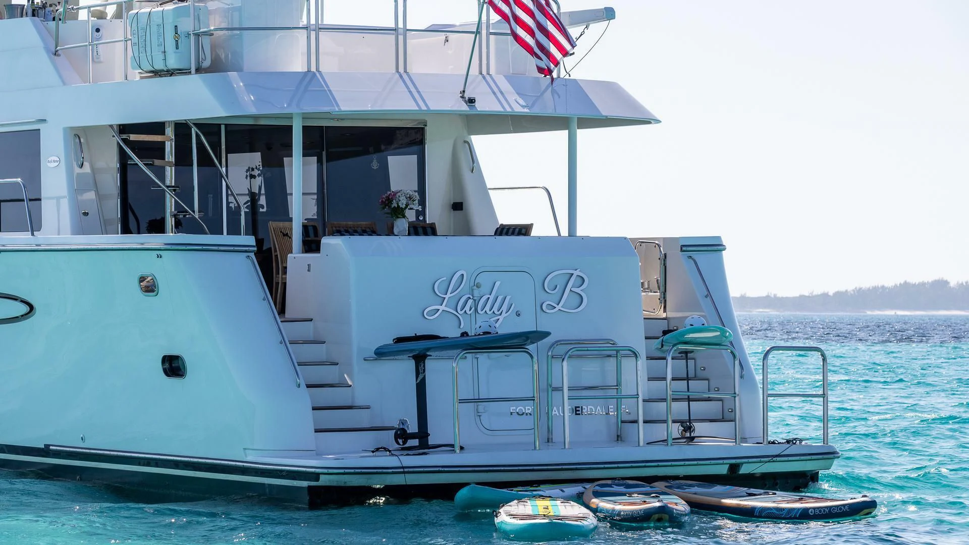 a boat on the water aboard LADY B Yacht for Sale