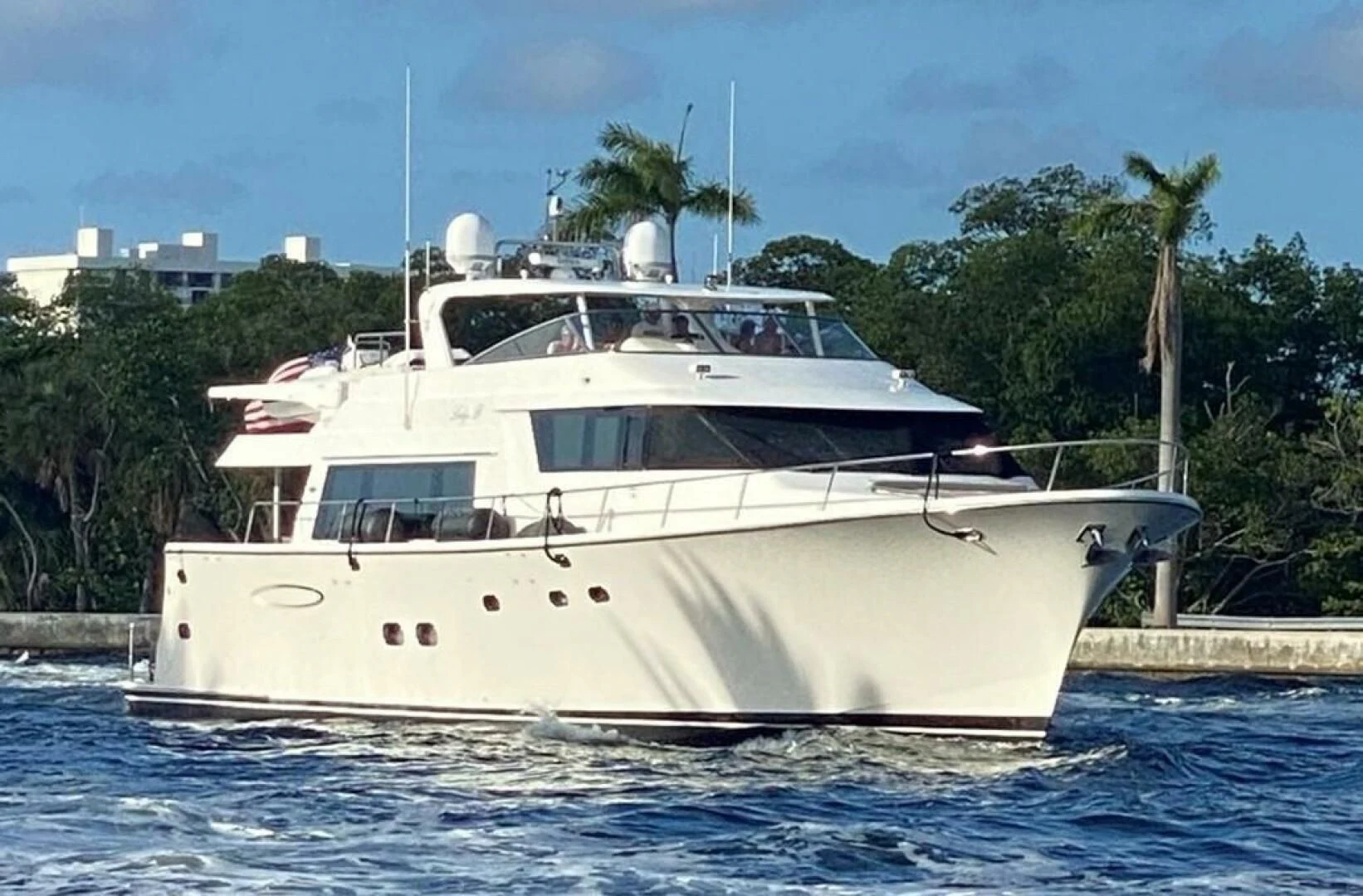 a white yacht in the water aboard LADY B Yacht for Sale