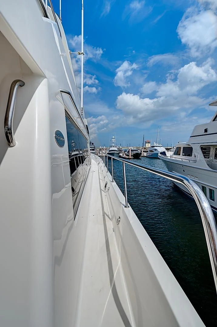 a group of boats are parked in a harbor aboard LADY B Yacht for Sale