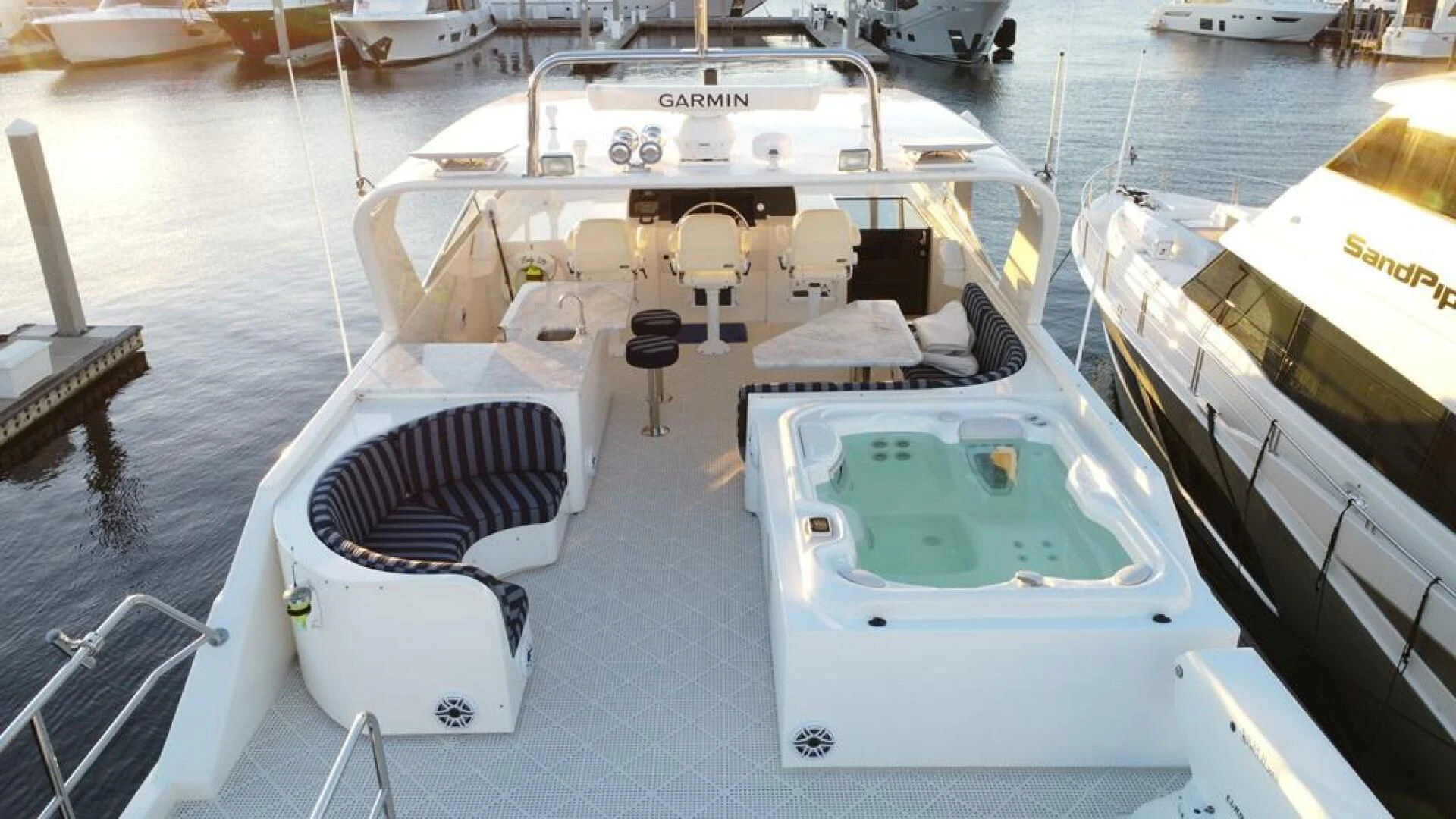 a boat on the water aboard LADY B Yacht for Sale