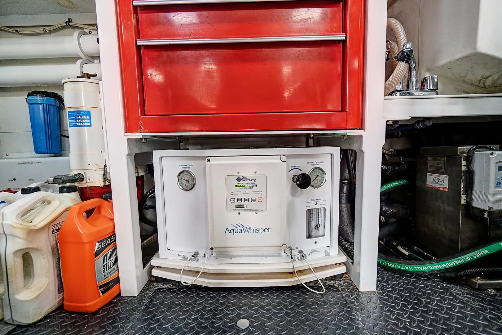 a white microwave with a red door aboard LADY B Yacht for Sale