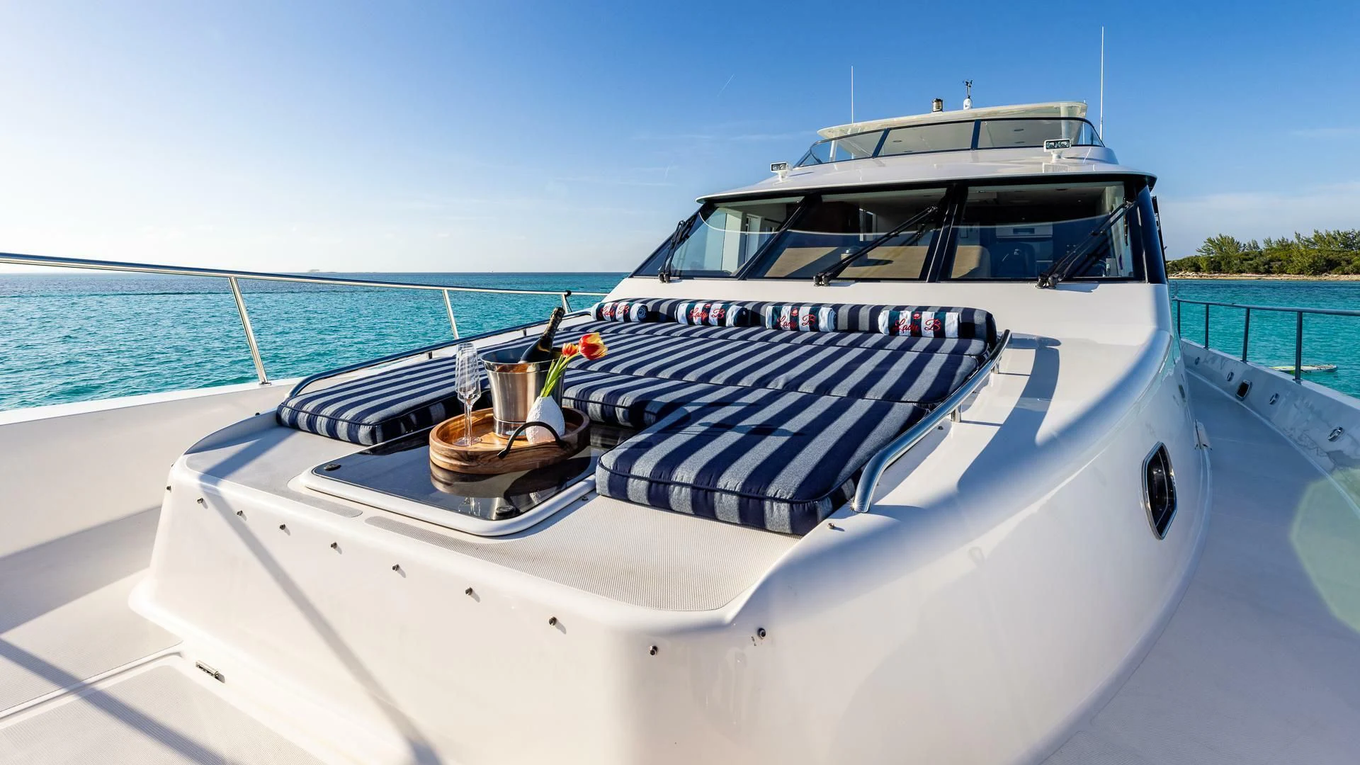 a boat on the water aboard LADY B Yacht for Sale