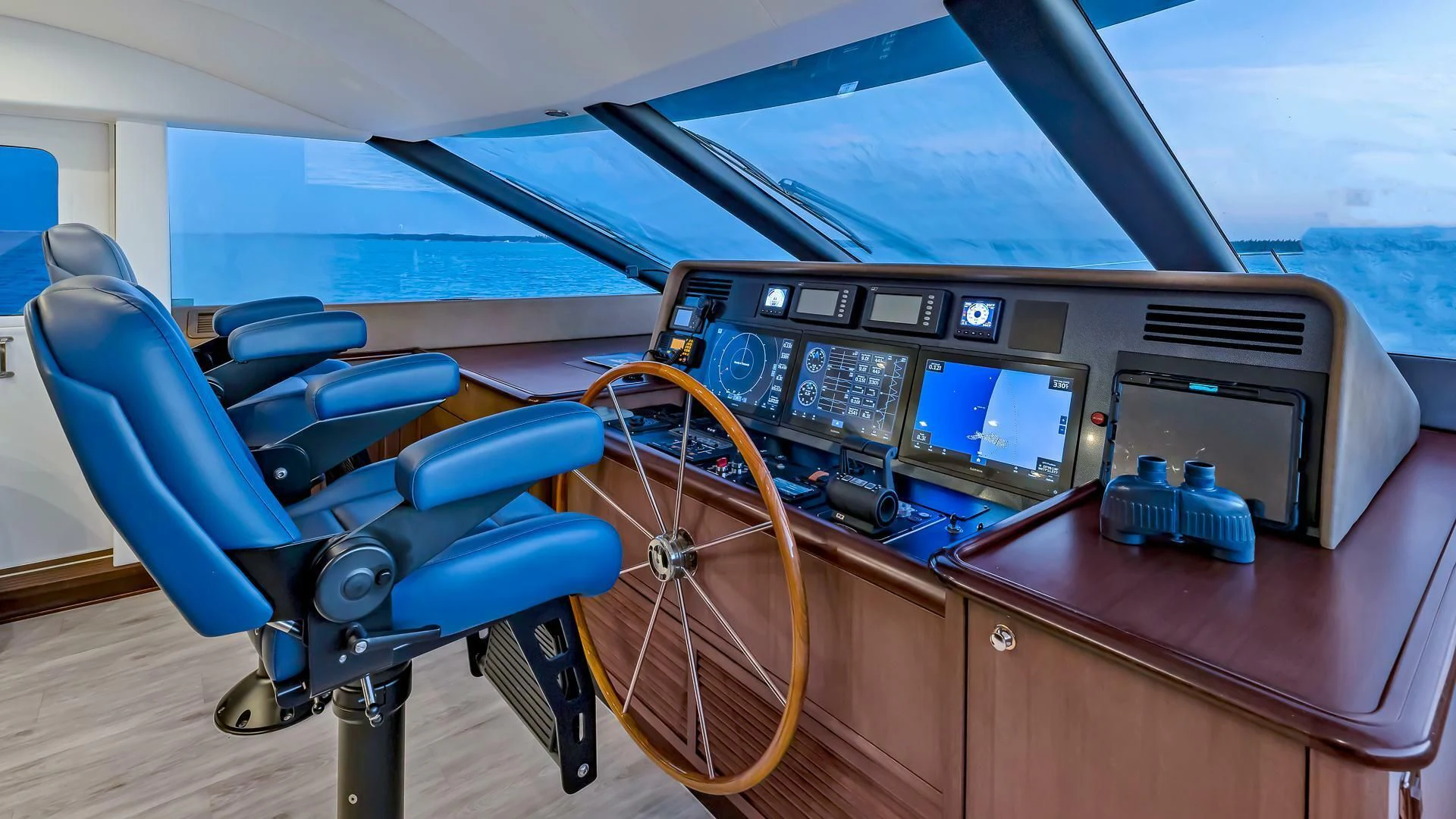 a cockpit of an airplane aboard LADY B Yacht for Sale