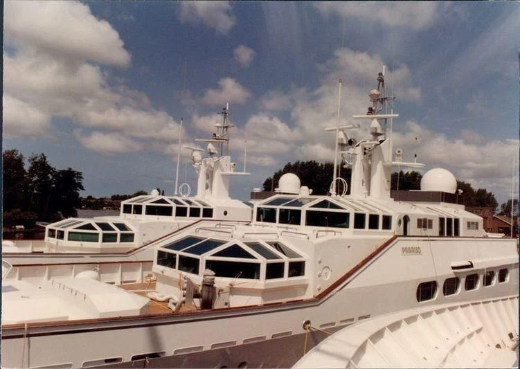 a large white yacht aboard PARAISO Yacht for Sale