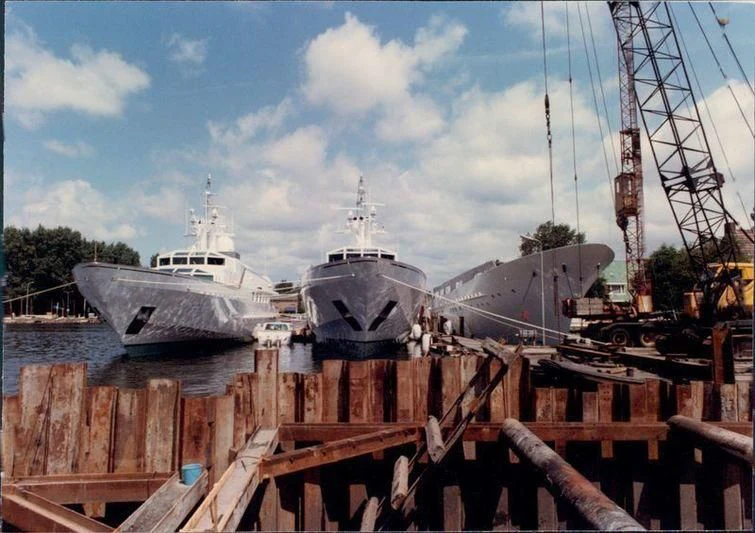 a couple of boats are parked in a harbor aboard PARAISO Yacht for Sale