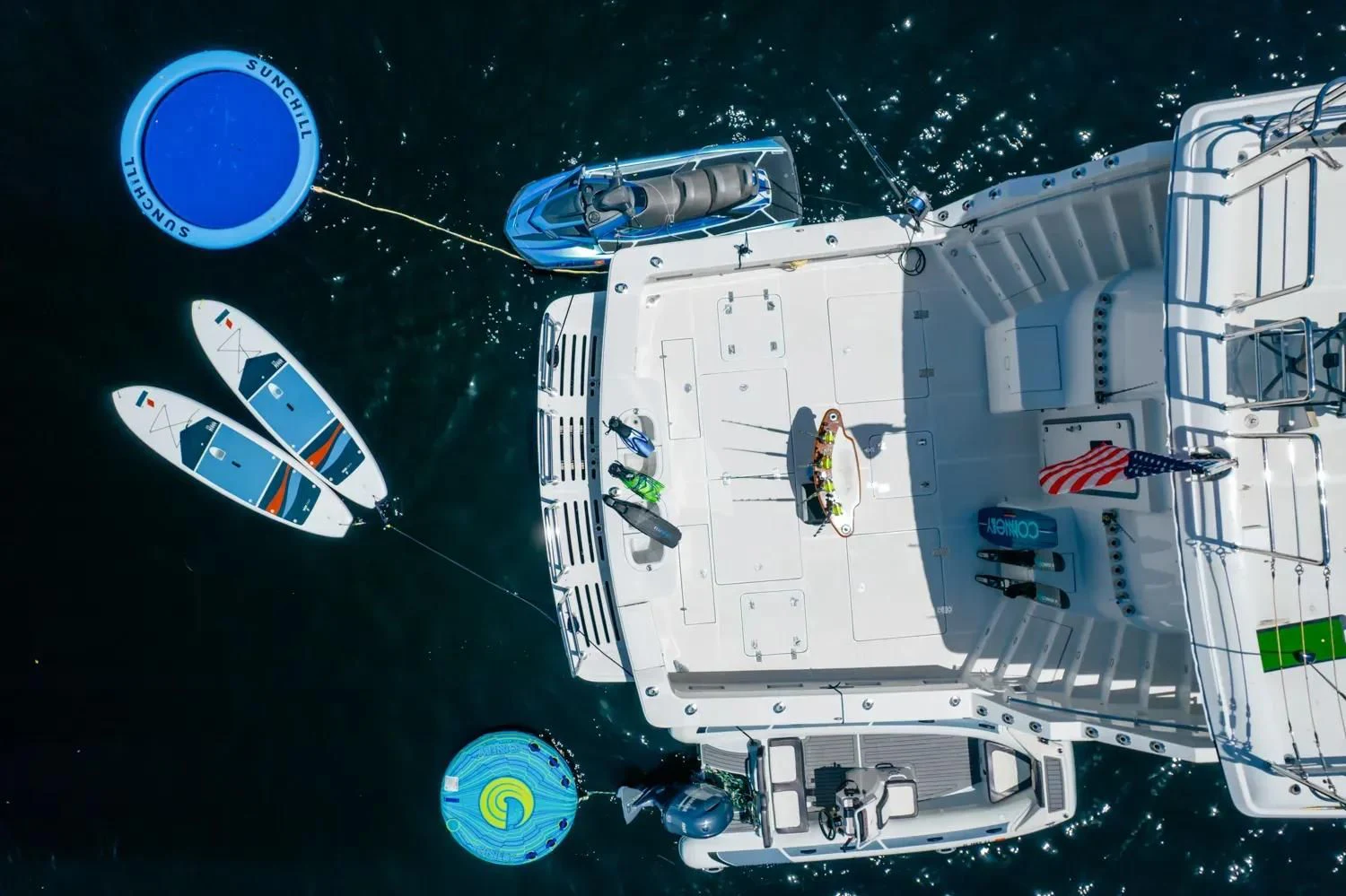 a white machine with blue lights aboard ANDIAMO Yacht for Charter