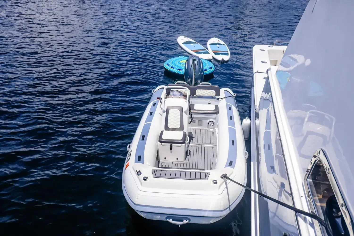 a boat in the water aboard ANDIAMO Yacht for Charter