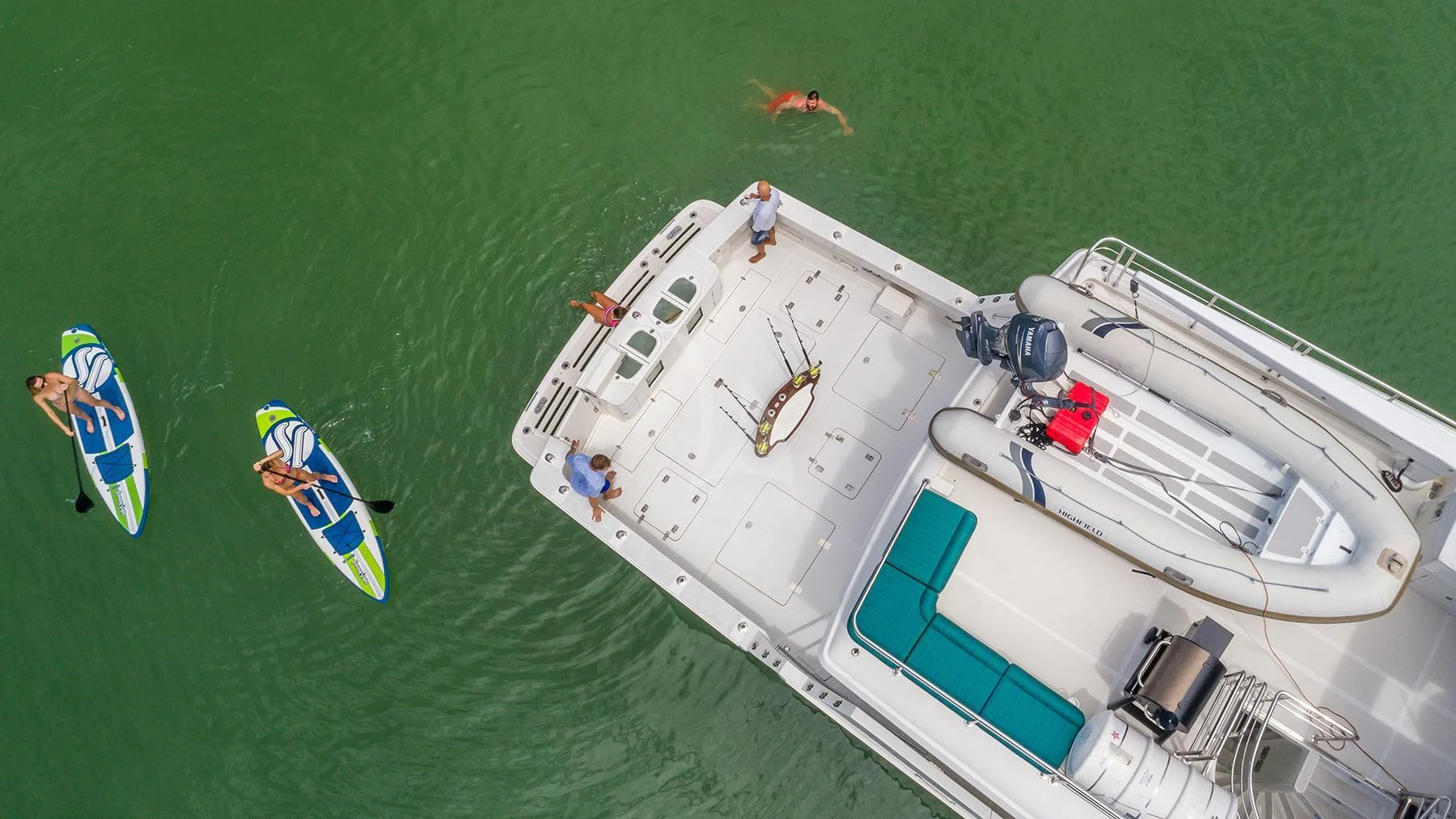 a boat in the water aboard ANDIAMO Yacht for Charter
