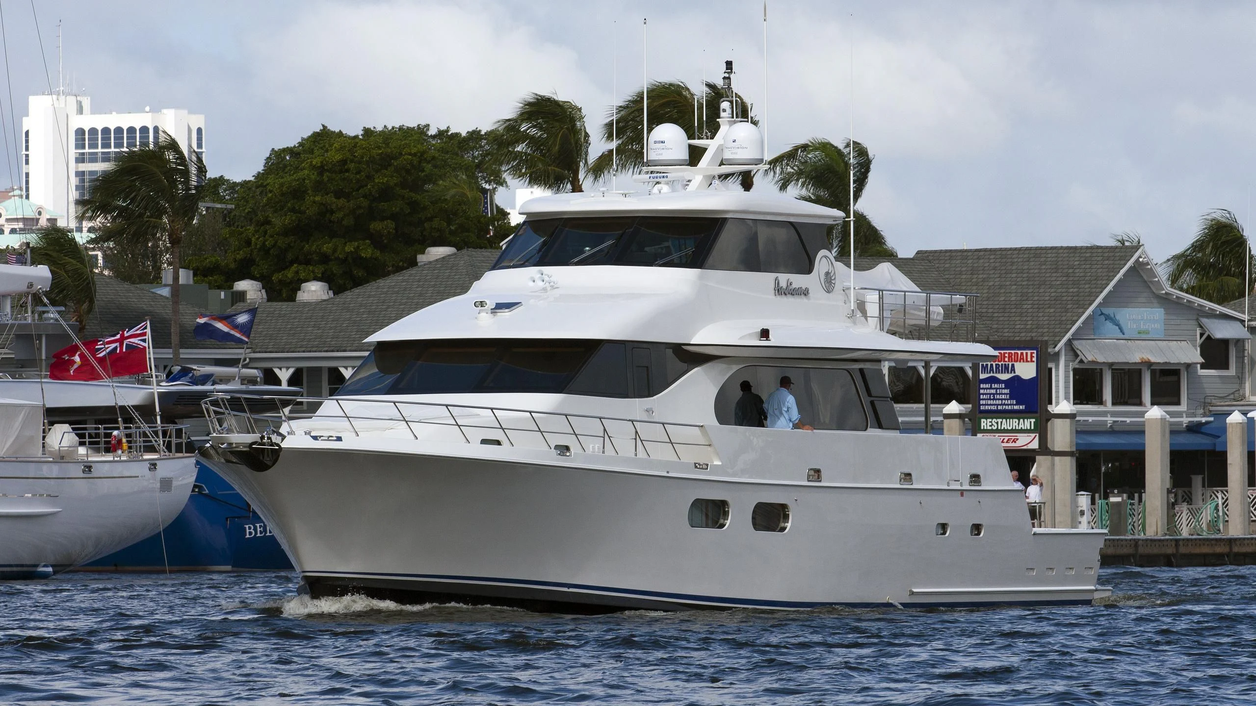 a boat in the water aboard ANDIAMO Yacht for Charter