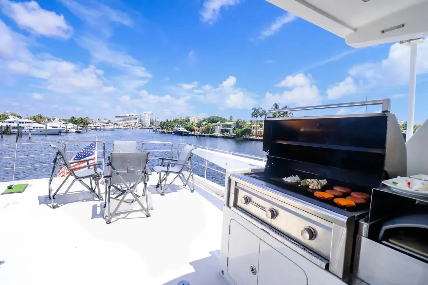 a grill on a boat aboard ANDIAMO Yacht for Charter
