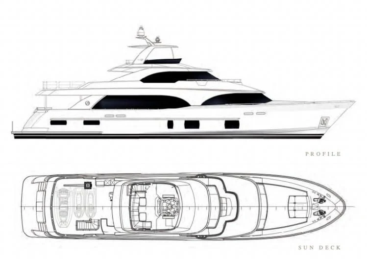 diagram, engineering drawing aboard PATRIOT Yacht for Sale